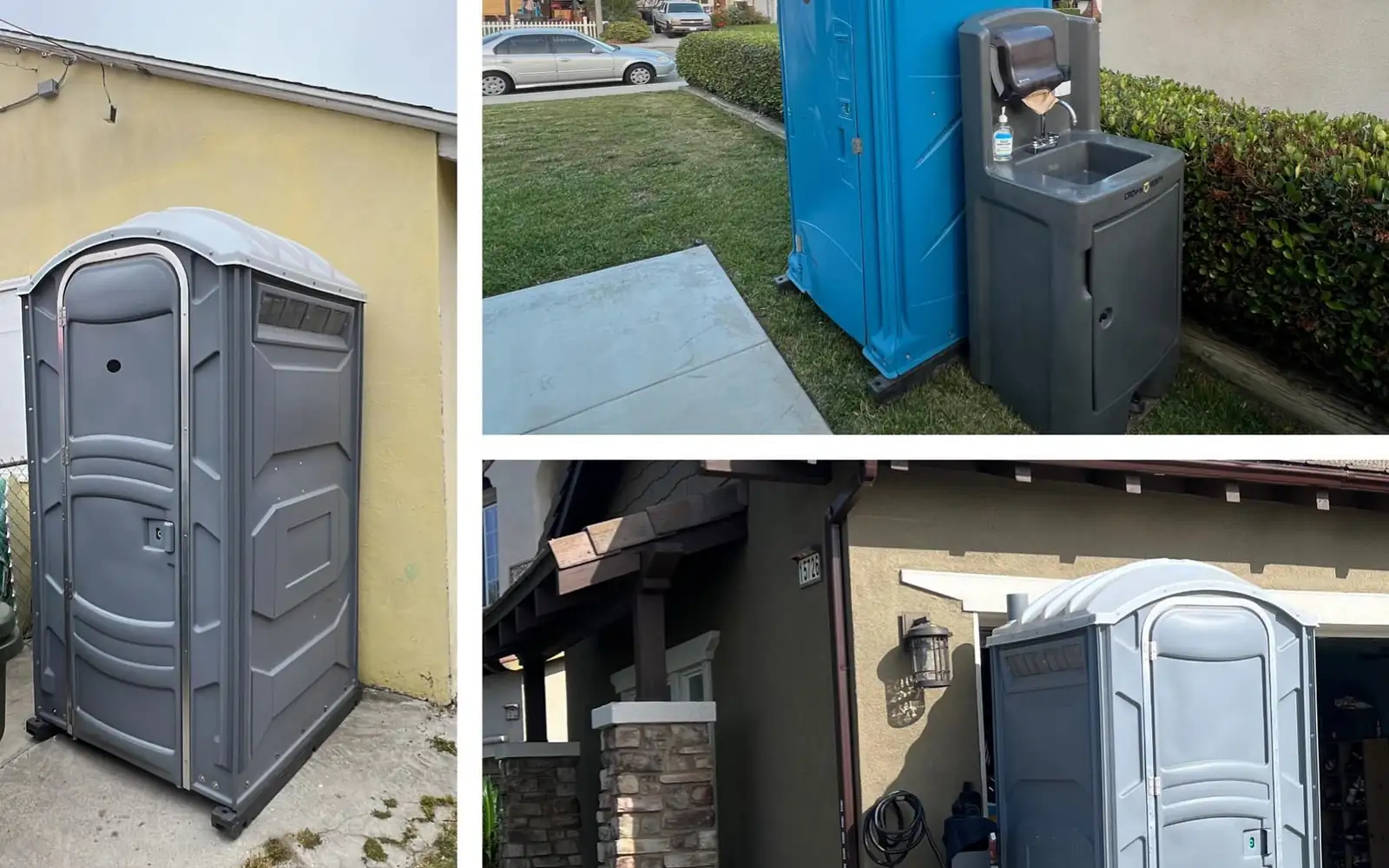 Porta potties placed beside homes on driveways and lawns